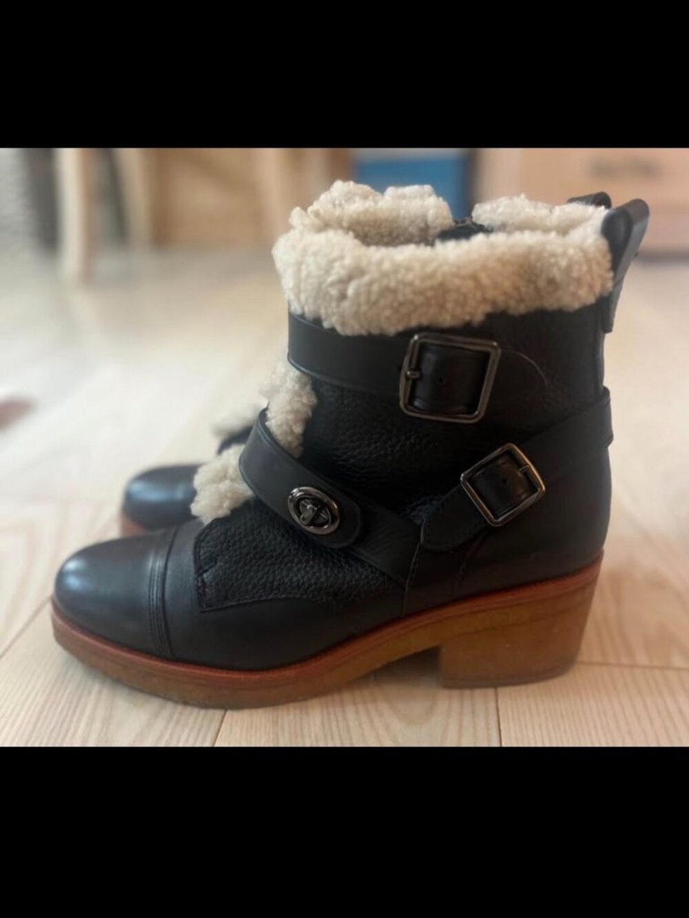 Coach Preston Moto Booties Size 10